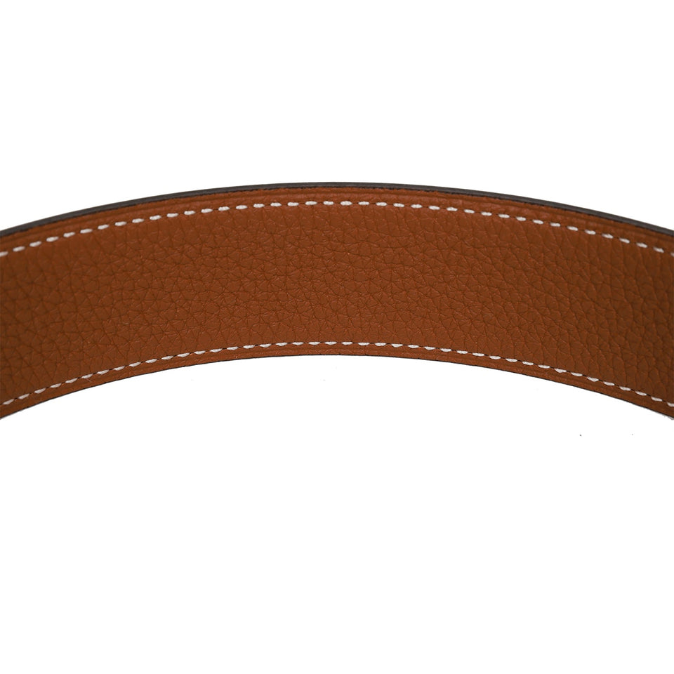 Hermes 32mm Reversible Black/Gold Constance H Belt 75cm Brushed Gold Buckle