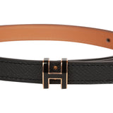 Hermes Pop H Belt 15mm Black Epsom Rose Gold 80cm