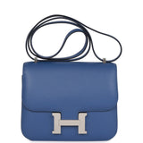Hermes Constance 18 Bleu Brighton Verso Evercolor Palladium Hardware
