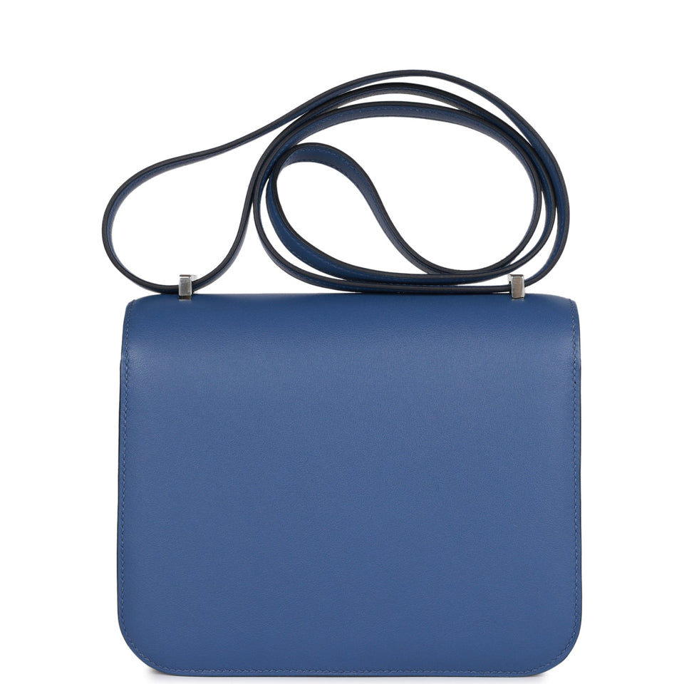 Hermes Constance 18 Bleu Brighton Verso Evercolor Palladium Hardware