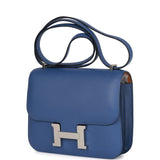 Hermes Constance 18 Bleu Brighton Verso Evercolor Palladium Hardware