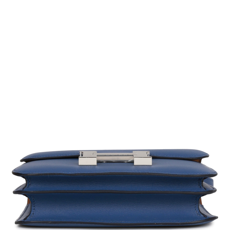 Hermes Constance 18 Bleu Brighton Verso Evercolor Palladium Hardware