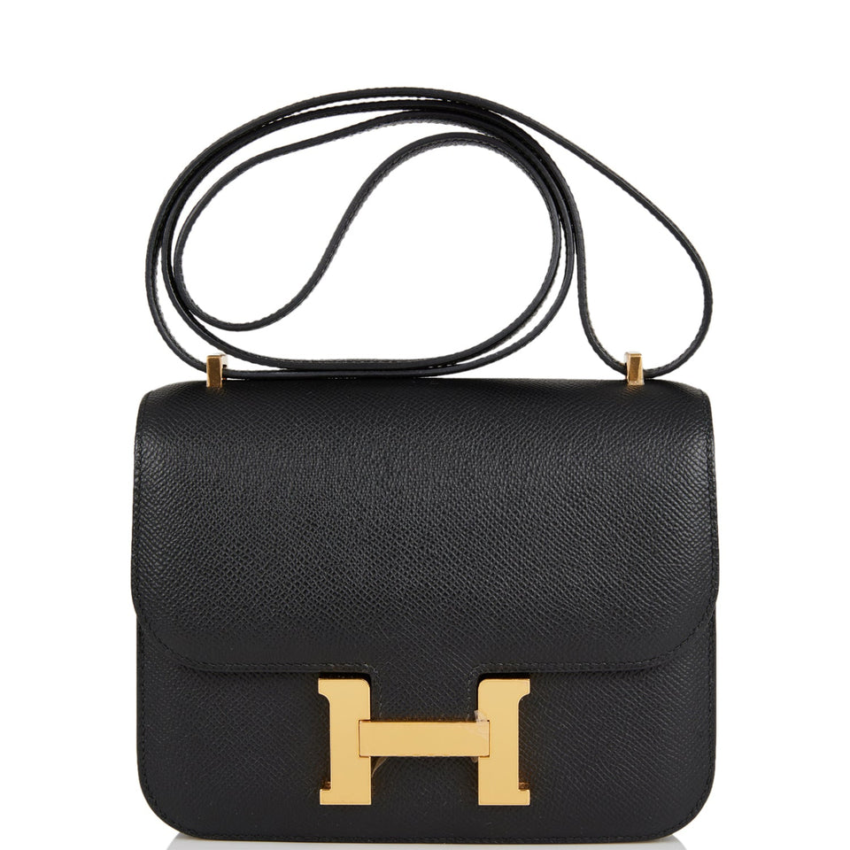 Hermes Constance 18 Black Epsom Gold Hardware