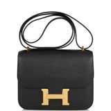 Hermes Constance 18 Black Epsom Gold Hardware