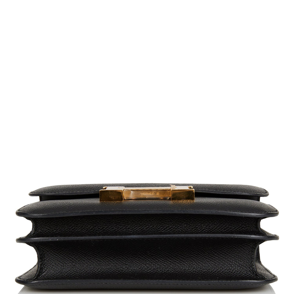 Hermes Constance 18 Black Epsom Gold Hardware