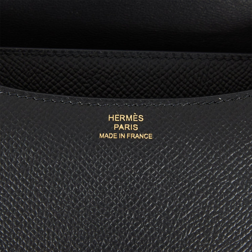 Hermes Constance 18 Black Epsom Gold Hardware