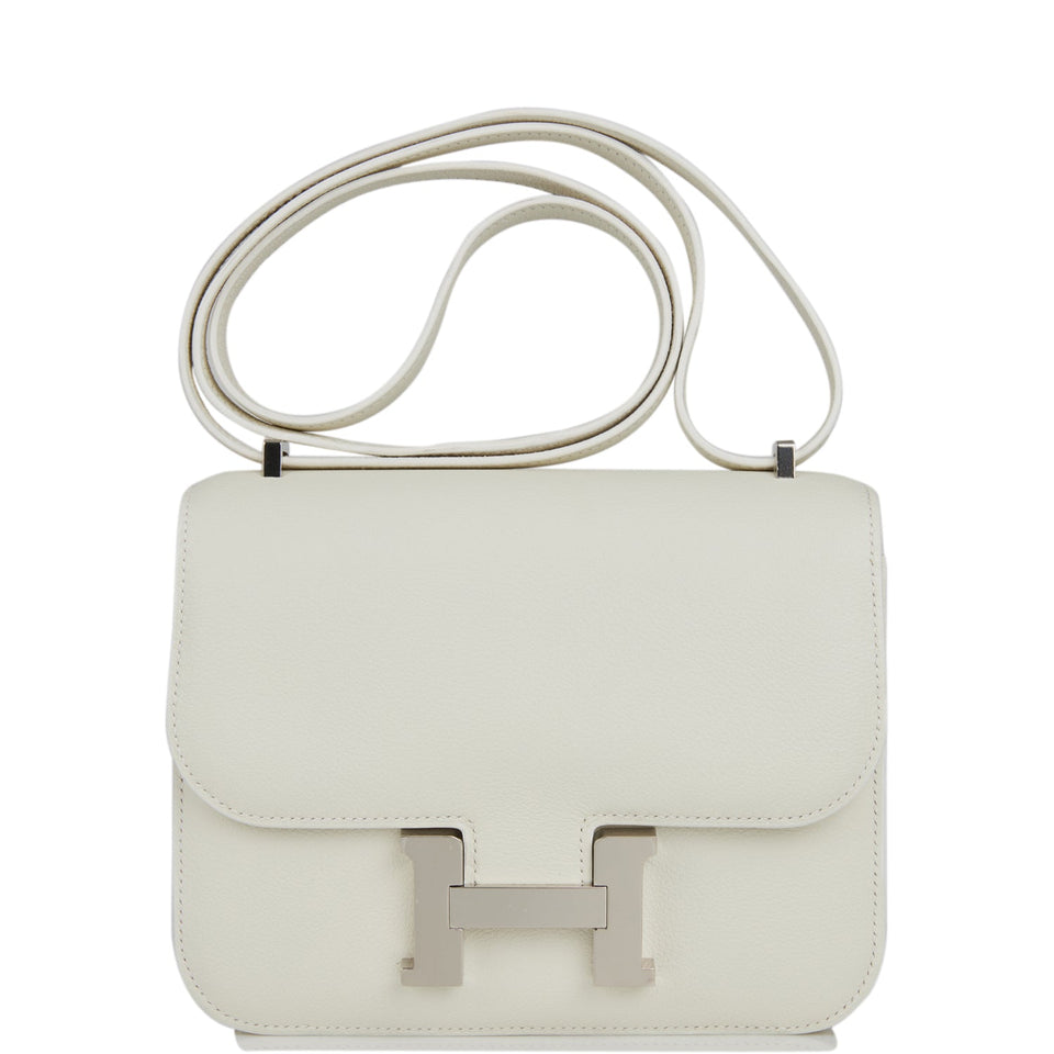 Hermes Constance 18 White Evercolor Palladium Hardware