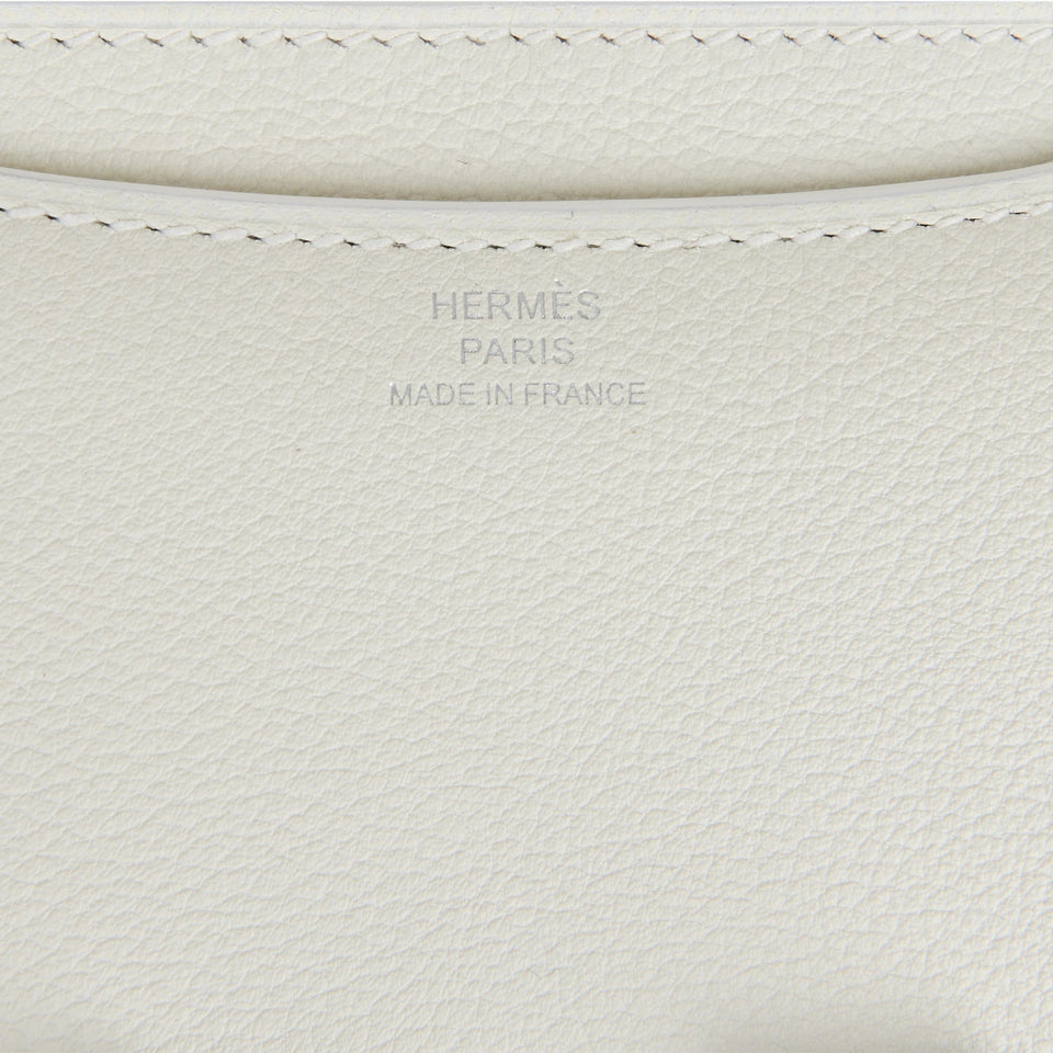 Hermes Constance 18 White Evercolor Palladium Hardware