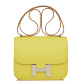Hermes Constance 18 Lime Epsom Palladium Hardware