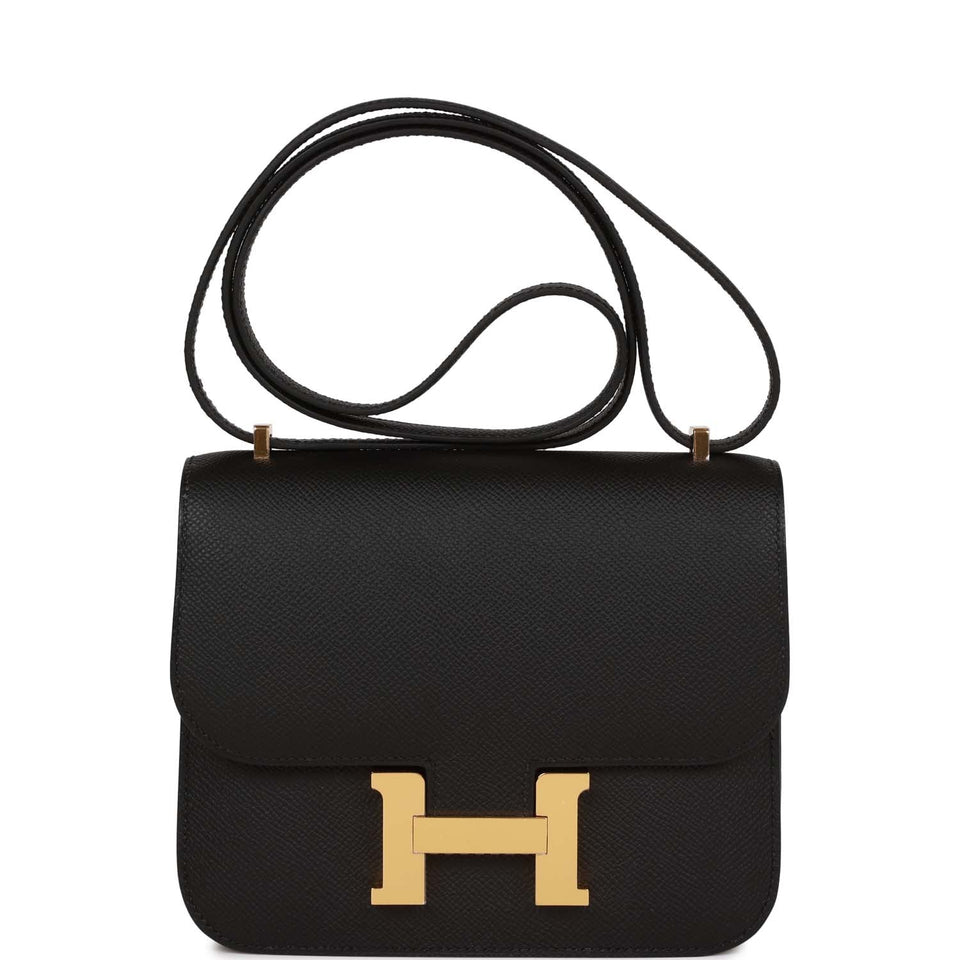 Hermes Constance 18 Black Epsom Gold Hardware