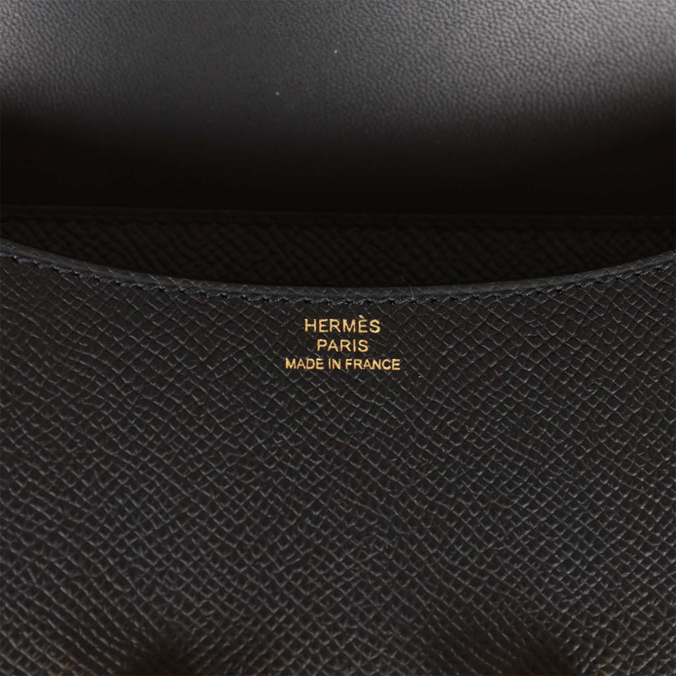 Hermes Constance 18 Black Epsom Gold Hardware