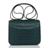 Hermes Constance 18 Vert Cypress Matte Alligator Gold Hardware