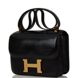 Hermes Constance 24 Black Lizard Niloticus Gold Hardware