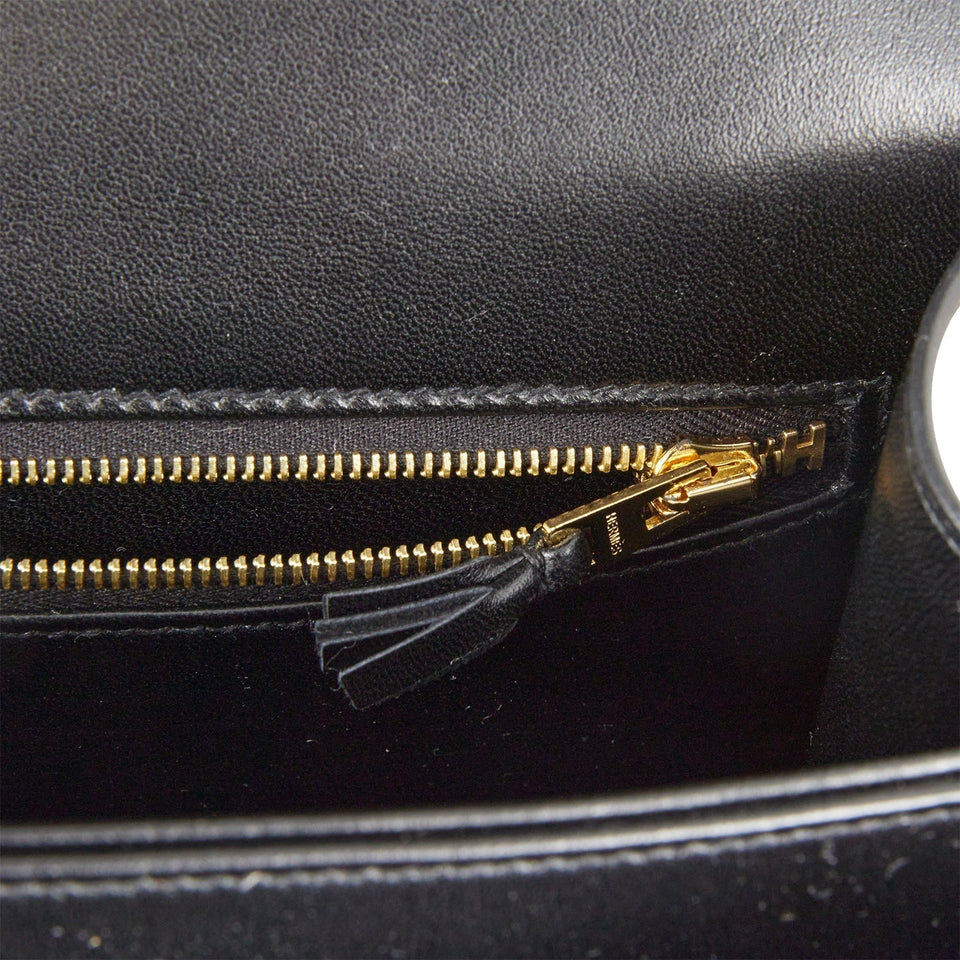 Hermes Constance 24 Black Lizard Niloticus Gold Hardware