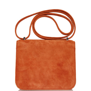 Hermes Paprika Doblis Mini Constance 18cm Palladium Hardware