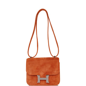 Hermes Paprika Doblis Mini Constance 18cm Palladium Hardware