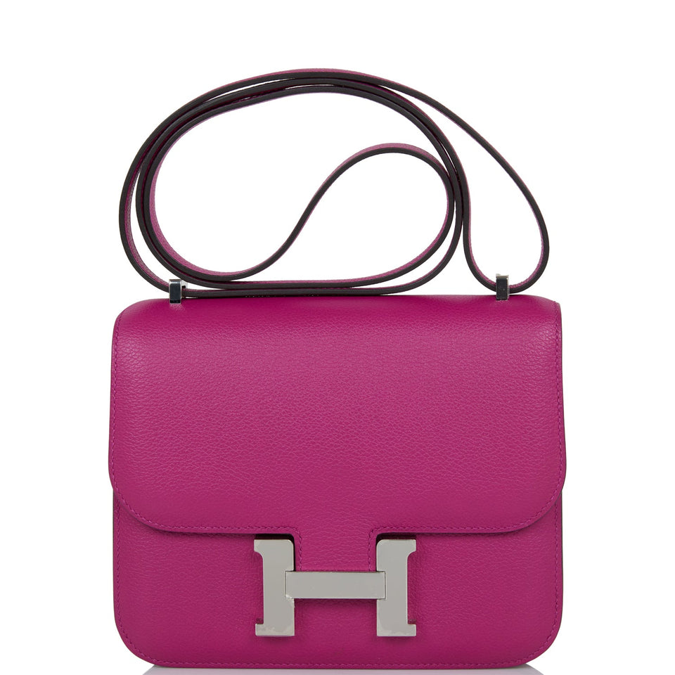 Hermes Constance 18 Rose Pourpre Evercolor Palladium Hardware