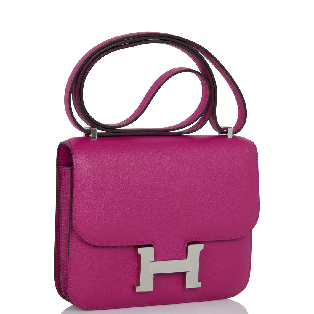 Hermes Constance 18 Rose Pourpre Evercolor Palladium Hardware