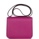 Hermes Constance 18 Rose Pourpre Evercolor Palladium Hardware