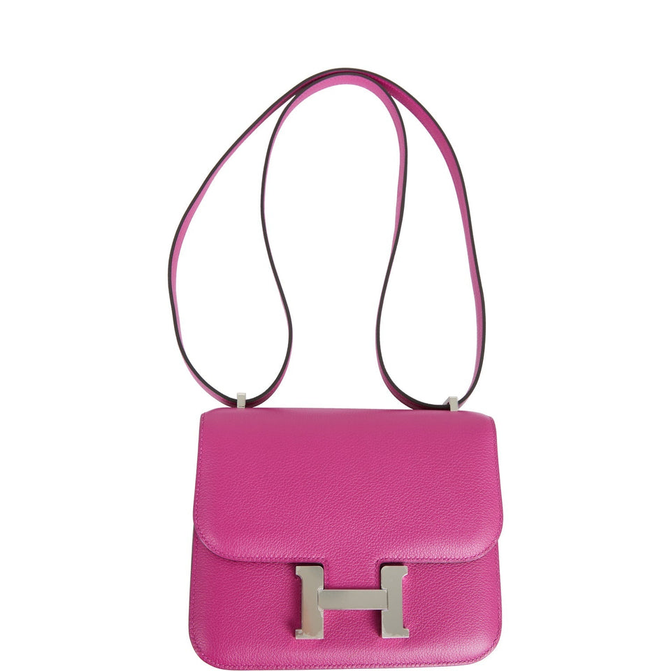 Hermes Constance 18 Rose Pourpre Evercolor Palladium Hardware