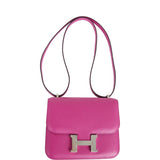Hermes Constance 18 Rose Pourpre Evercolor Palladium Hardware