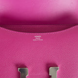 Hermes Constance 18 Rose Pourpre Evercolor Palladium Hardware
