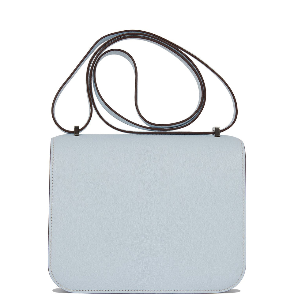 Hermes Constance 18 Bleu Brume Chevre Palladium Hardware