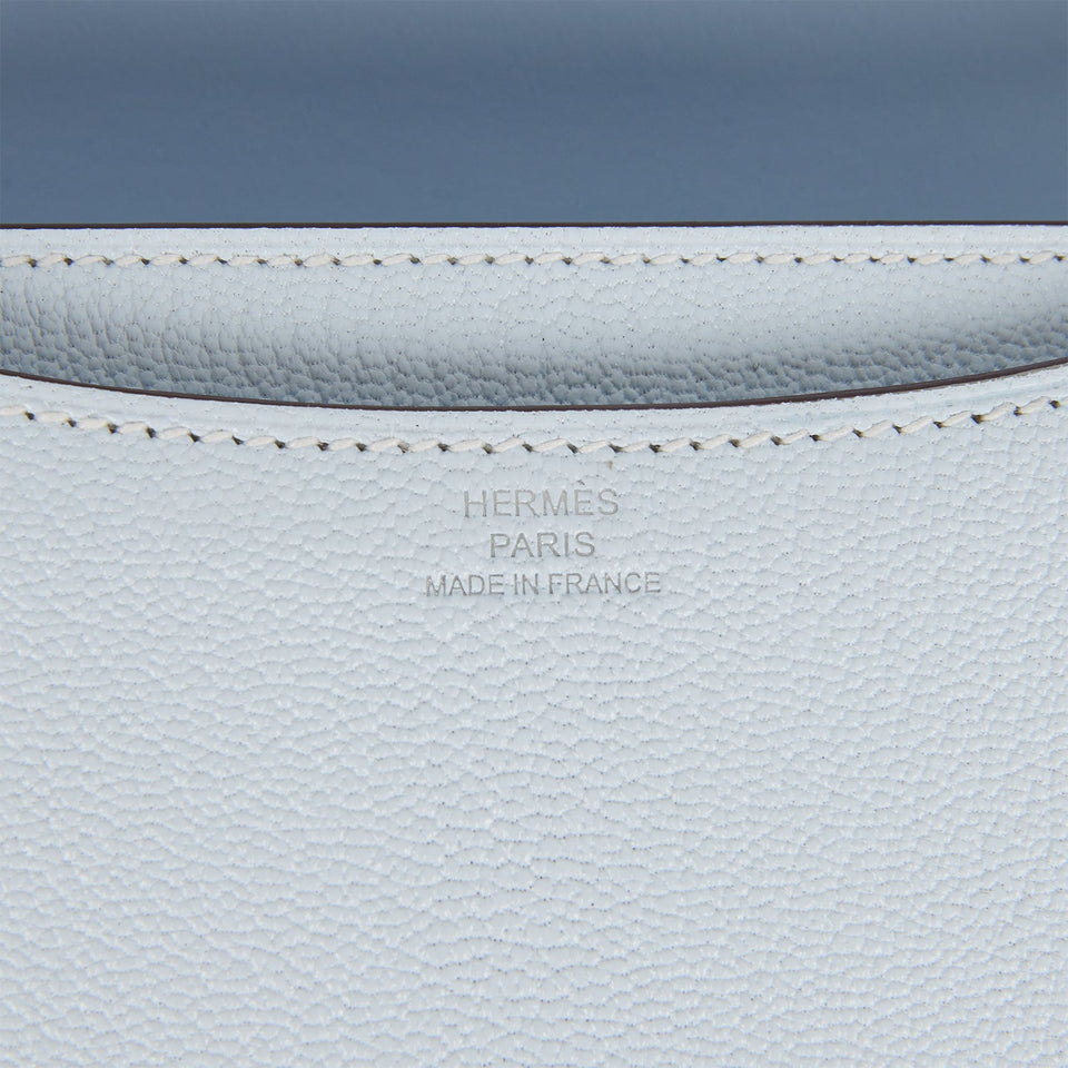 Hermes Constance 18 Bleu Brume Chevre Palladium Hardware
