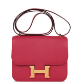 Hermes Constance 18 Framboise Chevre Gold Hardware