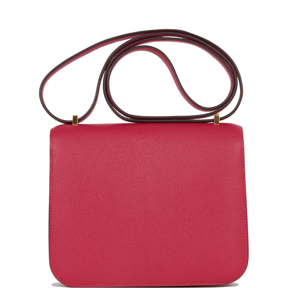 Hermes Constance 18 Framboise Chevre Gold Hardware