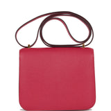 Hermes Constance 18 Framboise Chevre Gold Hardware
