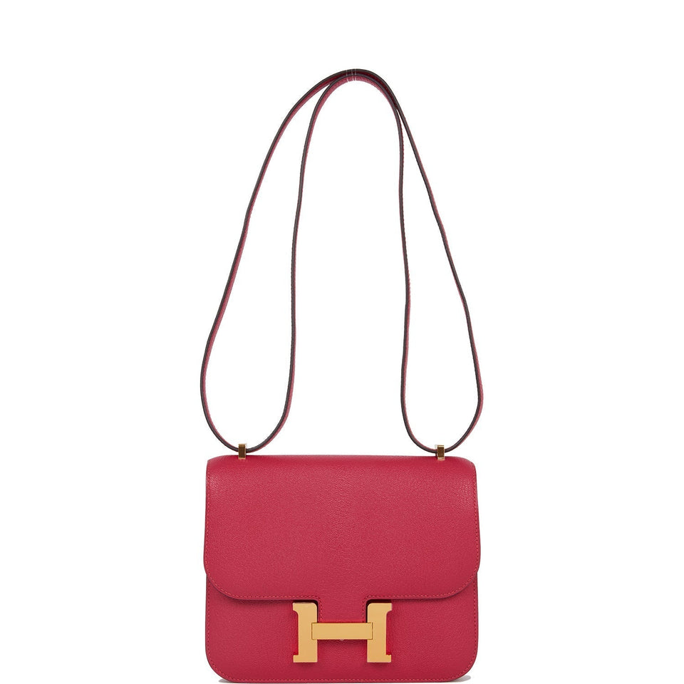 Hermes Constance 18 Framboise Chevre Gold Hardware