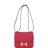 Hermes Constance 18 Framboise Chevre Gold Hardware