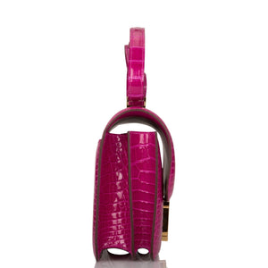 Hermes Constance 24 Rose Scheherazade Shiny Alligator Gold Hardware