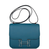 Hermes Vert Bosphore Epsom Mini Constance 18cm Lacquer Hardware