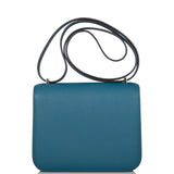 Hermes Vert Bosphore Epsom Mini Constance 18cm Lacquer Hardware