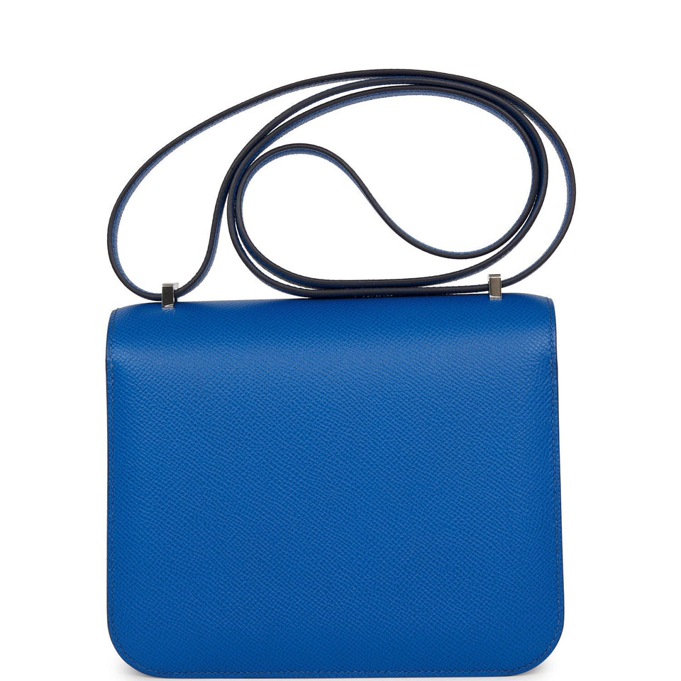 Hermes Constance 18 Bleu France Epsom Palladium Hardware