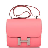 Hermes Constance 24 Rose D'Ete Evercolor Palladium Hardware
