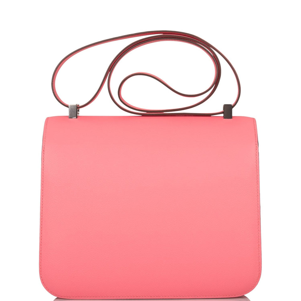 Hermes Constance 24 Rose D'Ete Evercolor Palladium Hardware