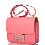 Hermes Constance 24 Rose D'Ete Evercolor Palladium Hardware
