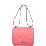 Hermes Constance 24 Rose D'Ete Evercolor Palladium Hardware