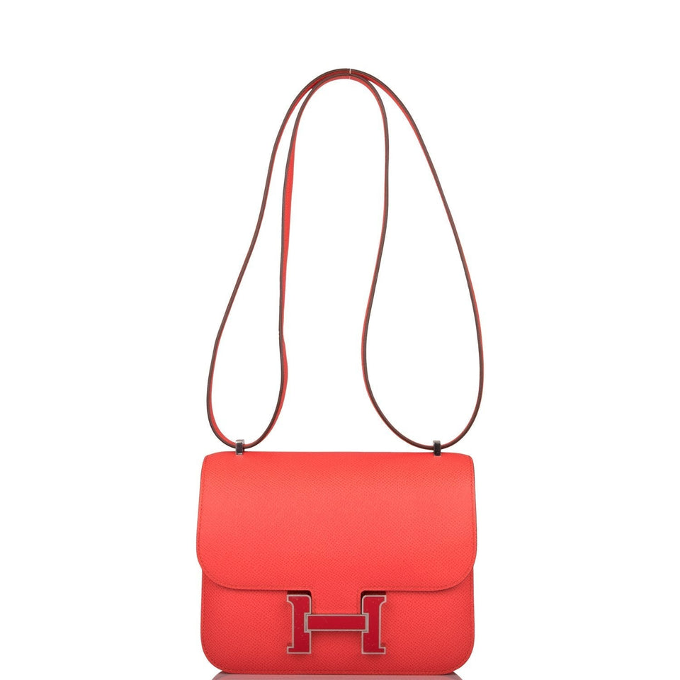 Hermes Constance 18 Rose Texas Epsom Palladium Hardware