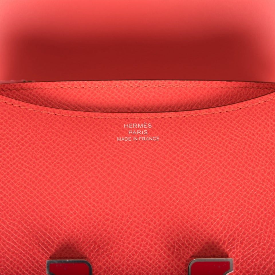 Hermes Constance 18 Rose Texas Epsom Palladium Hardware