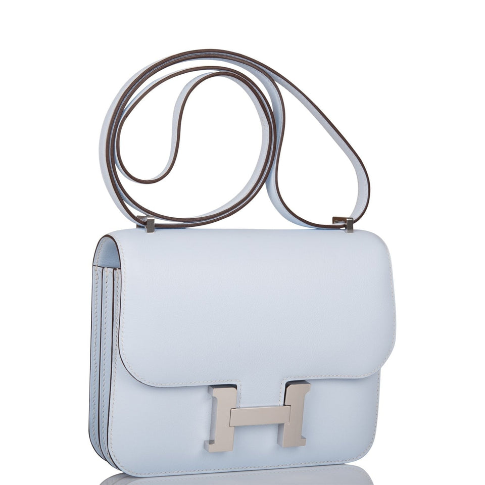 Hermes Constance 18 Bleu Brume Swift Palladium Hardware