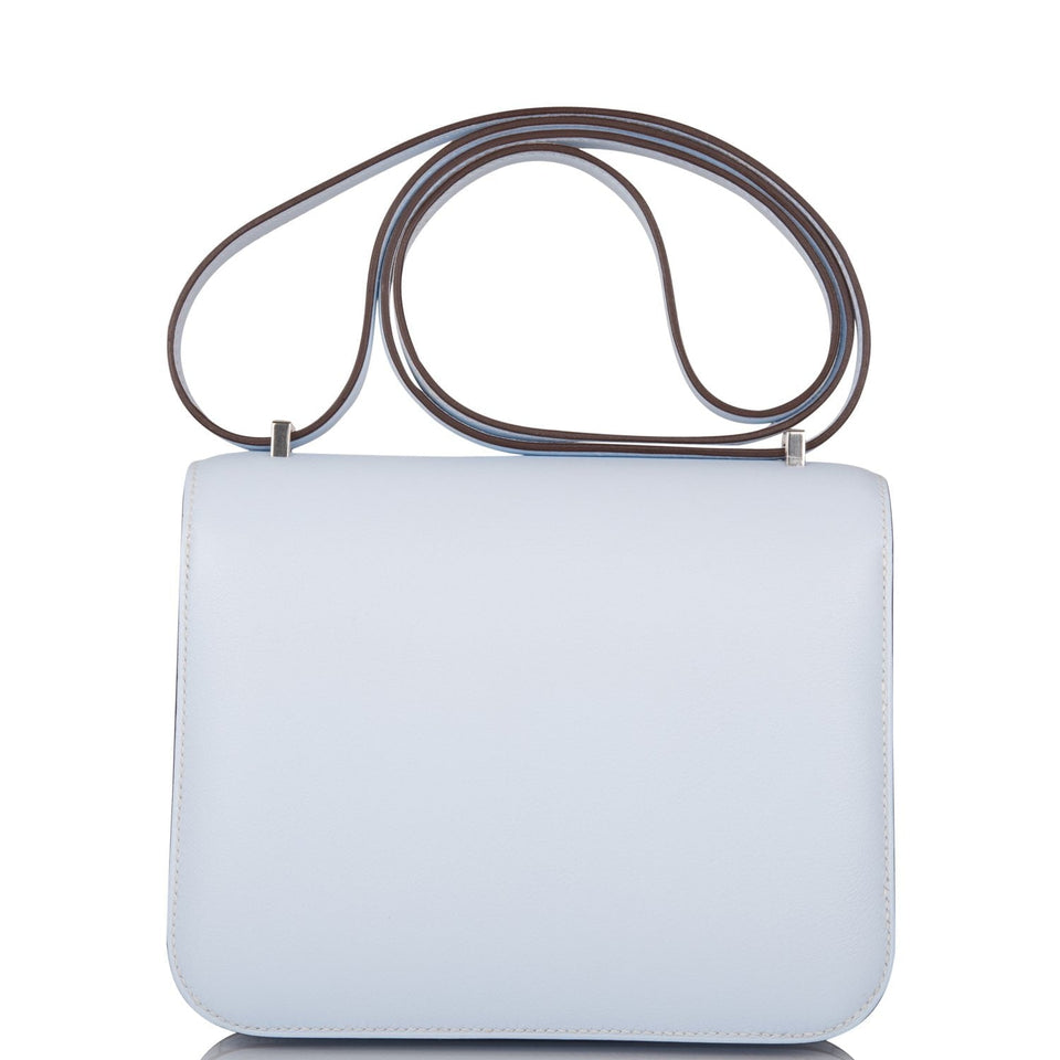 Hermes Constance 18 Bleu Brume Swift Palladium Hardware