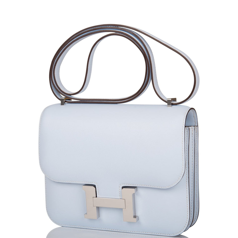 Hermes Constance 18 Bleu Brume Swift Palladium Hardware