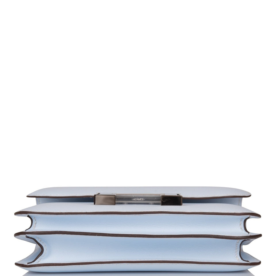 Hermes Constance 18 Bleu Brume Swift Palladium Hardware