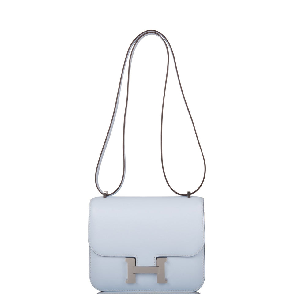 Hermes Constance 18 Bleu Brume Swift Palladium Hardware