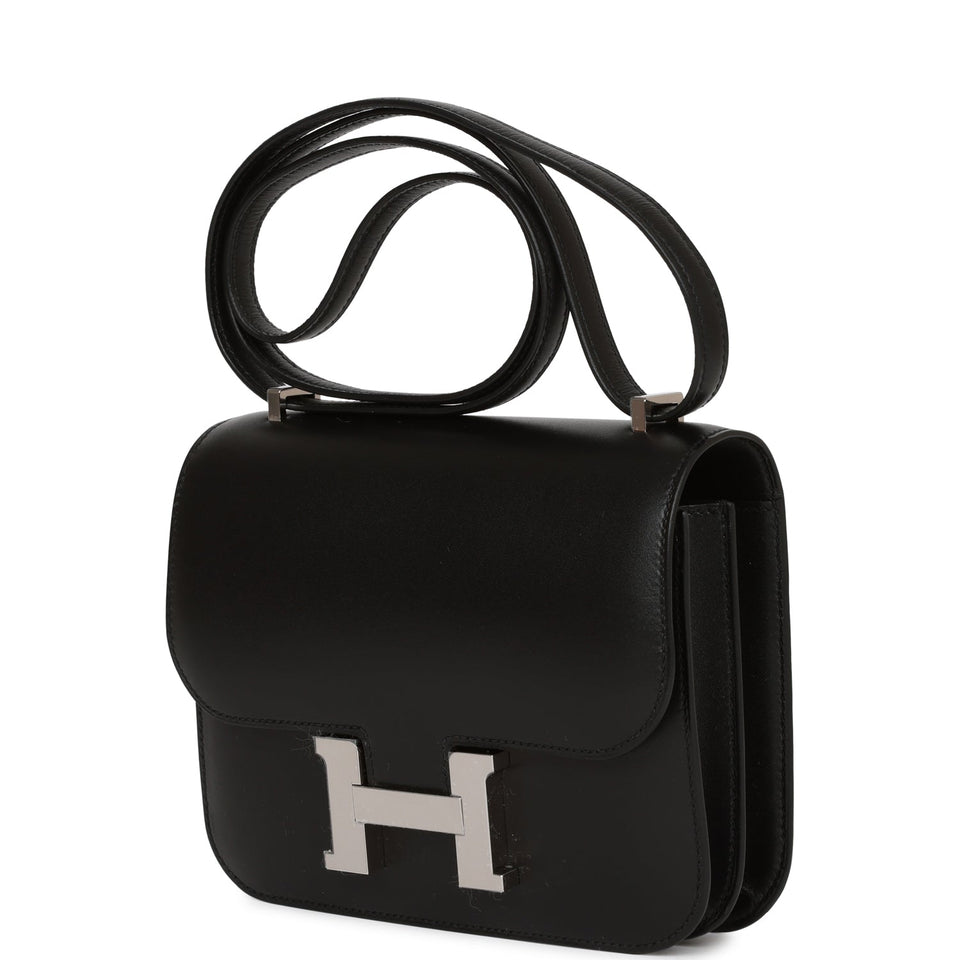 Hermes Constance 18 Black Tadelakt Palladium Hardware