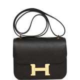 Hermes Constance 18 Black Epsom Gold Hardware